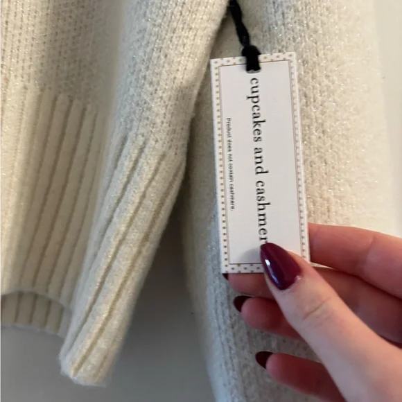 NWT Cupcakes & Cashmere Tan and Cream Sweater - Picture 4 of 7